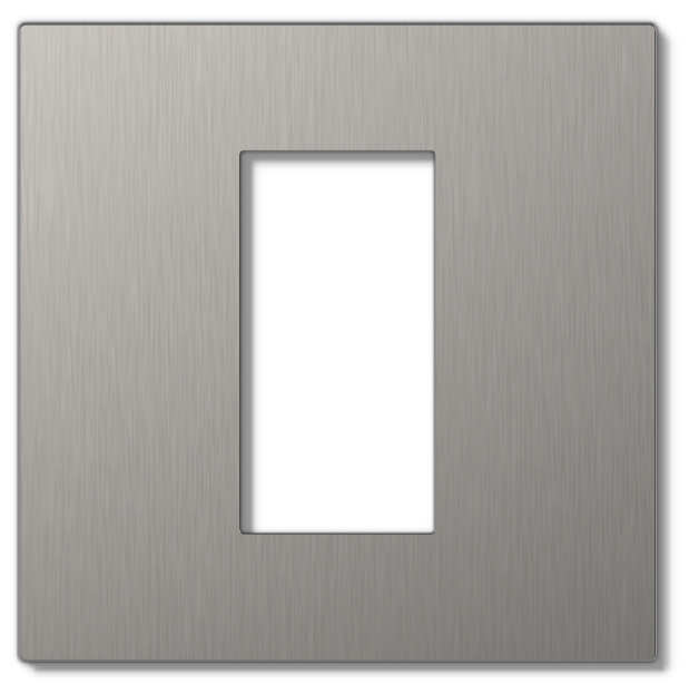 Lutron RadioRA 3 Vierti Signature Metals faceplate in Satin Nickel, 1-Gang 1-Column.