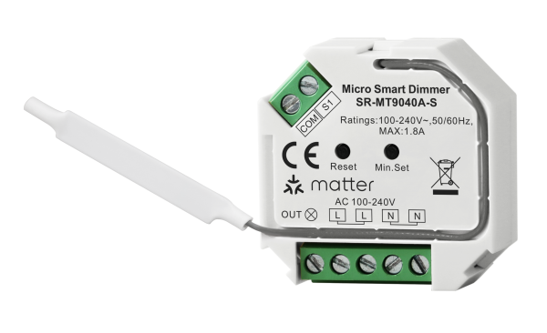 Matter Thread-enabled Micro Smart Dimmer switch model SR-MT9040A-S for intelligent lighting control