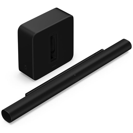 Sonos Arc Ultra soundbar and Sub 4 wireless subwoofer Dolby Atmos 9.1.4 cinema package in matte Black.
