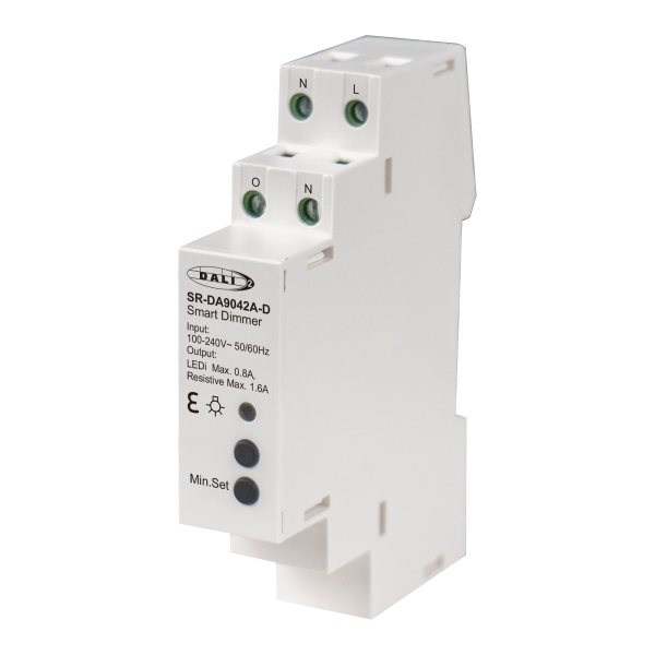 Sunricher SR-DA9042A-D DIN-Rail DALI+Push Phase-Cut Dimmer, 1 ch 400 W