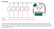 Wiring diagram for the Sunricher SR-MT9040A-S Matter Thread Micro Smart Dimmer, illustrating both two-wire (no neutral) and...